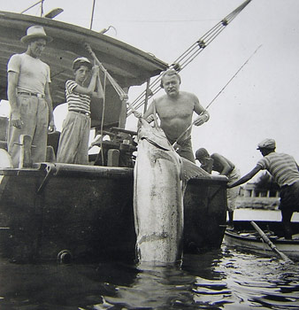 Hemingway with large Marlin caught in Cuba